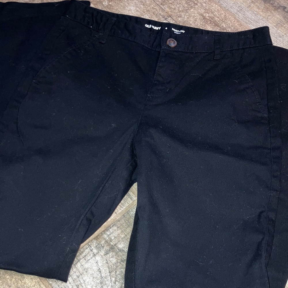 OLD NAVY BOOT CUT STRETCH CHINO BLACK PANTS  NWOT